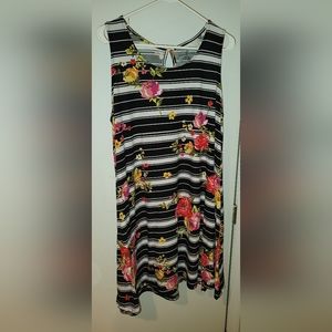 Bobbie Brooks Floral Striped Dress 2XL